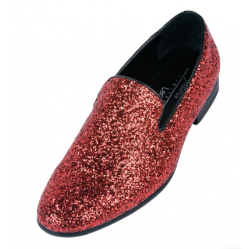 Red Holiday Sparkle Slip-on Tuxedo Shoes
